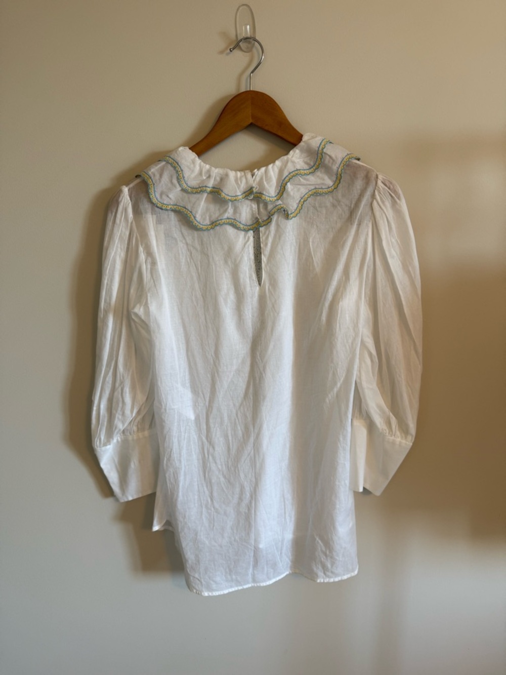SANDRO LACE DETAIL COTTON BLOUSE - Picture 6 of 9